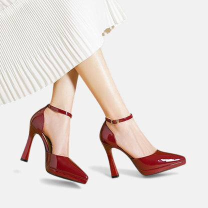 Comfortable Heels for Women with Ankle Strap Block Heel Style