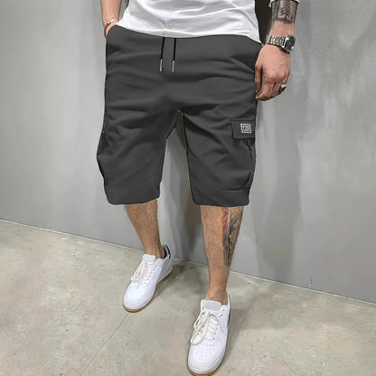 Classic Cargo Shorts for Men with Drawstring Pockets