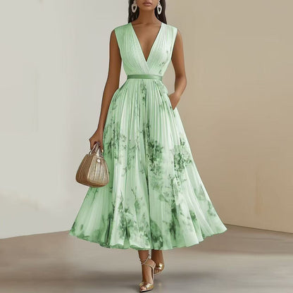 Elegant Wrap Mini Dress for Women with V Neck Sleeveless