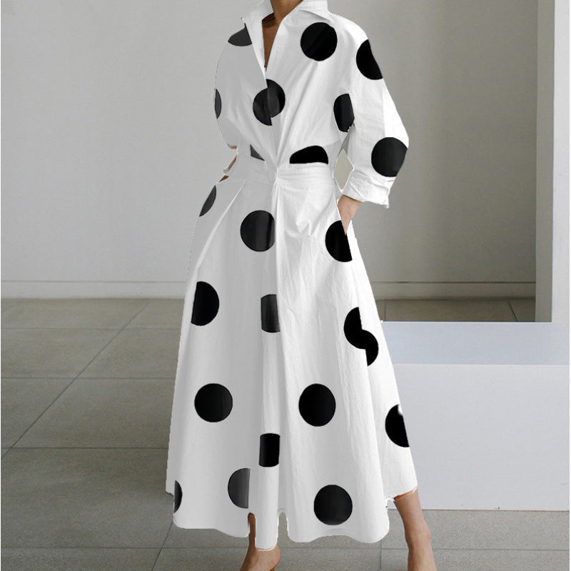 Elegant Wrap Maxi Dress for Women with Collared Casual Style