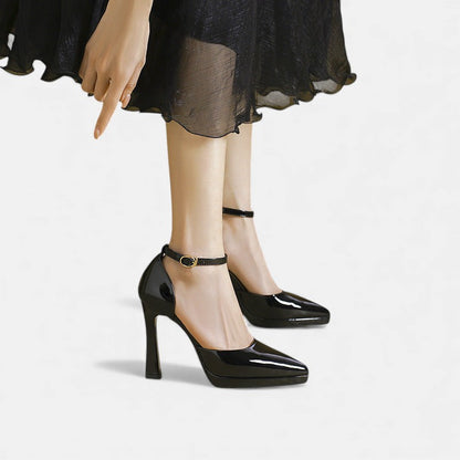 Comfortable Heels for Women with Ankle Strap Block Heel Style