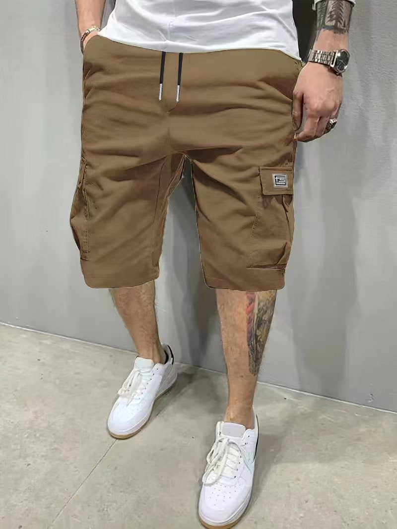 Classic Cargo Shorts for Men with Drawstring Pockets