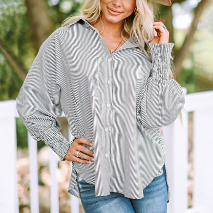 Stylish Striped Blouse for Women with Layered