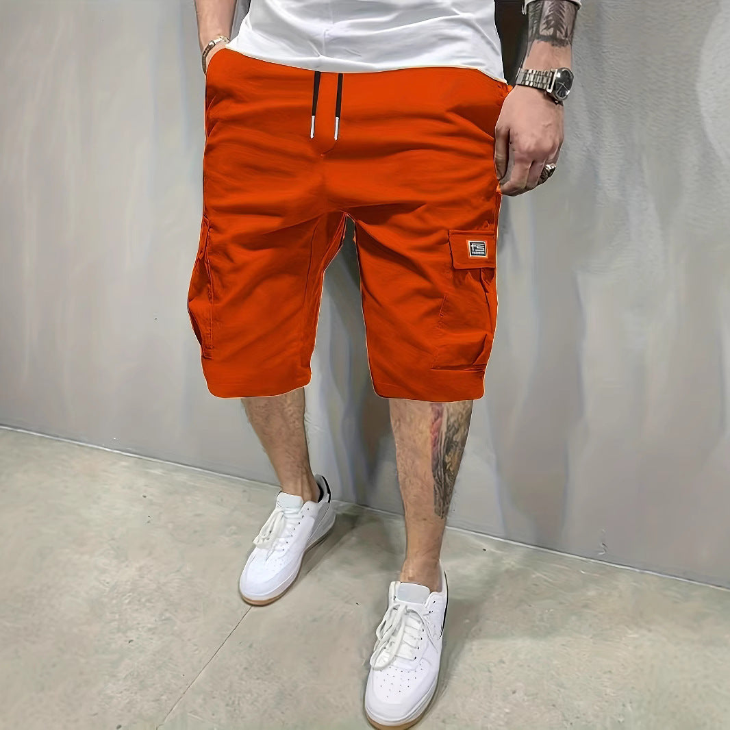 Classic Cargo Shorts for Men with Drawstring Pockets