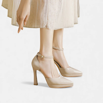 Comfortable Heels for Women with Ankle Strap Block Heel Style