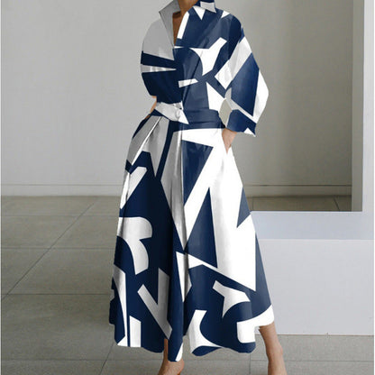 Elegant Wrap Maxi Dress for Women with Collared Casual Style