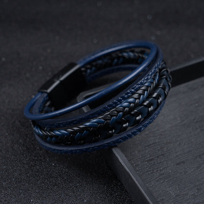 Elegant Bracelet for Men with Braided Viking Design