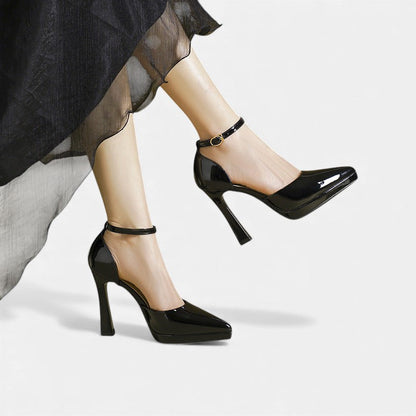 Comfortable Heels for Women with Ankle Strap Block Heel Style