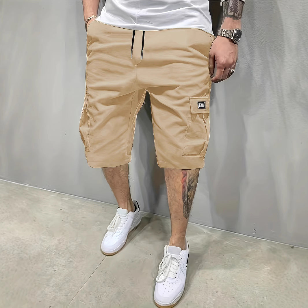Classic Cargo Shorts for Men with Drawstring Pockets