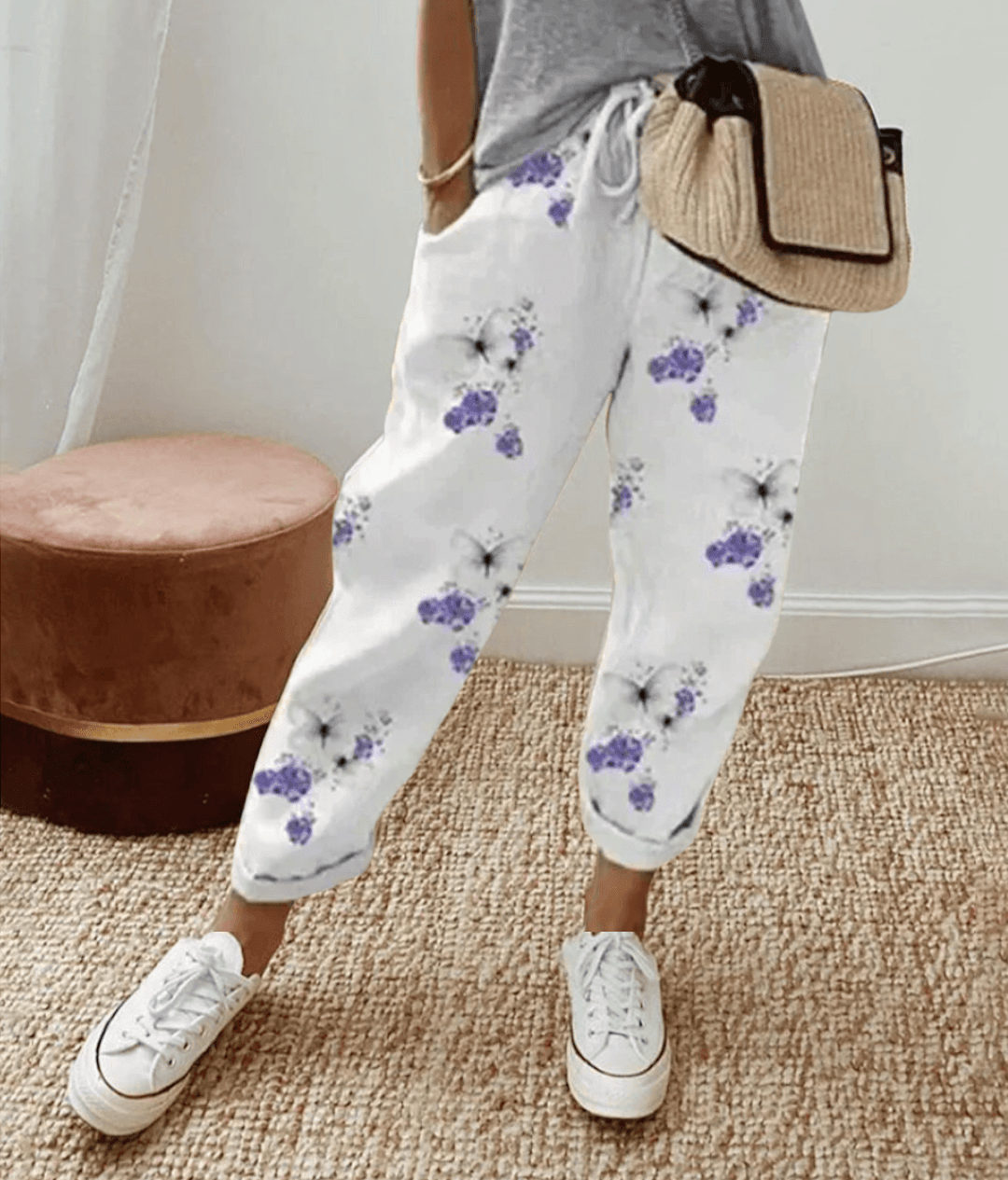 Comfortable Printed Lace Pants for Women