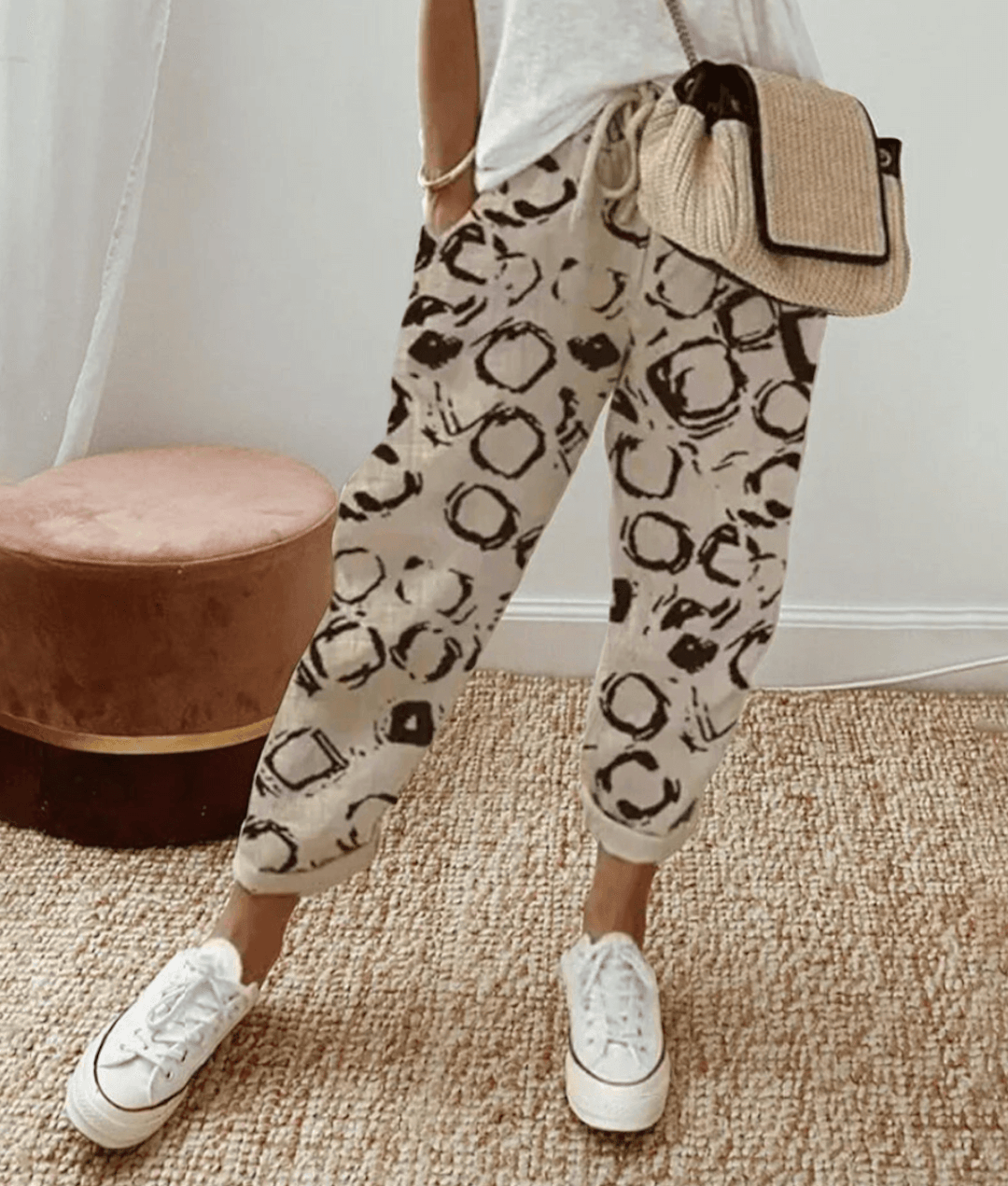 Comfortable Printed Lace Pants for Women