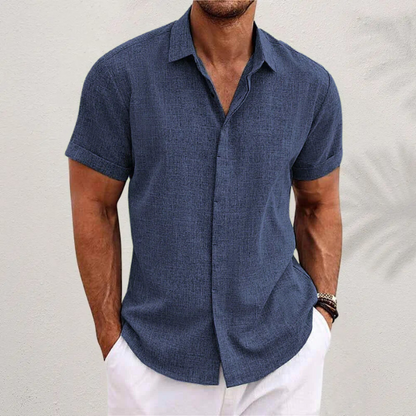 Classic Linen Shirt for Men with Collared Casual Style