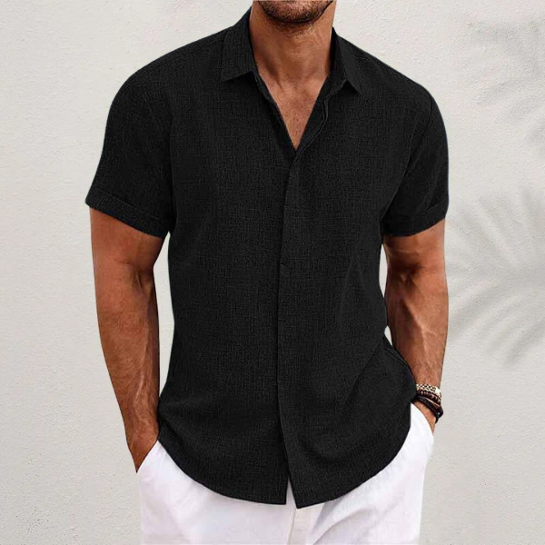 Classic Linen Shirt for Men with Collared Casual Style