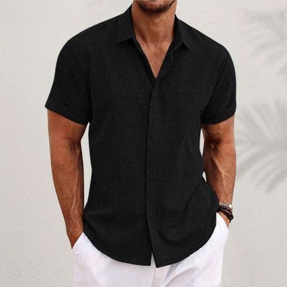 Classic Linen Shirt for Men with Collared Casual Style