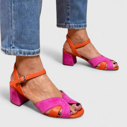Comfortable Pink Heels for Women with Orthopedic Ankle Strap Style