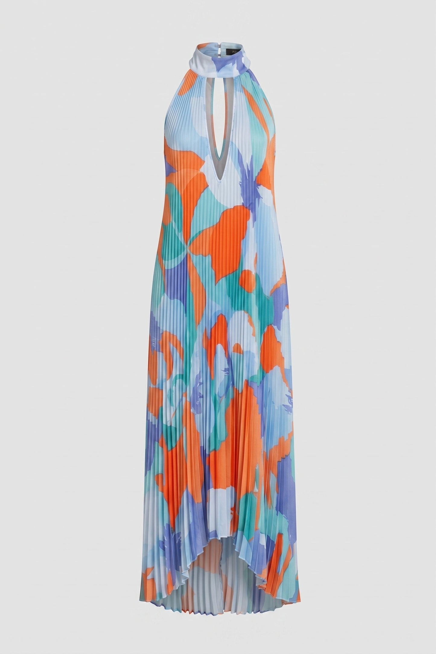 Effortless Floral Print Maxi Dresses for Women with Halter Neck Sleeveless Pleated Skirt Summer Style