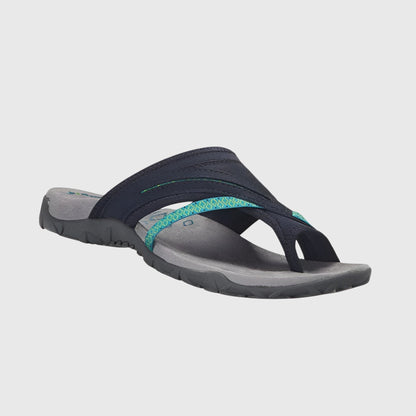 Comfortable Flip Flops for Women with Toe Ring Quilted Neoprene Strap Sport Flat Outdoor Sandal Style