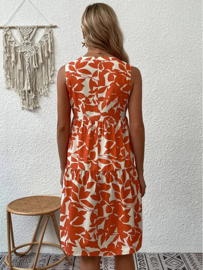 Effortless Floral Mini Dress for Women with V Neck Sleeveless