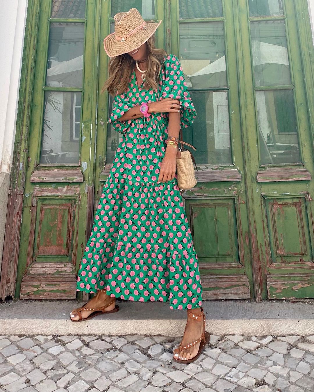 Stylish Maxi Dress for Women with V Neck