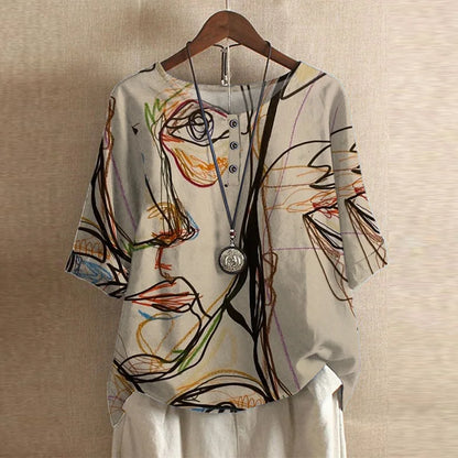 Stylish Floral Blouse for Women with Retro Casual Vintage Style