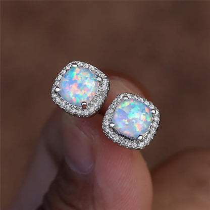 Elegant Earrings for Women with White Fire Design
