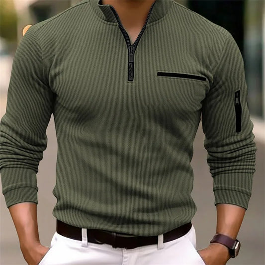 Classic Quarter Zip Sweater for Men