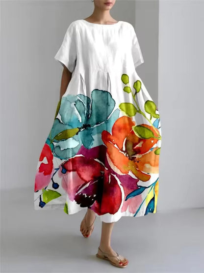 Elegant Dress for Women with Round Neck