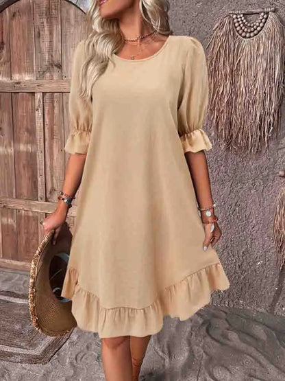 Stylish Mini Dress for Women with Elbow Sleeve