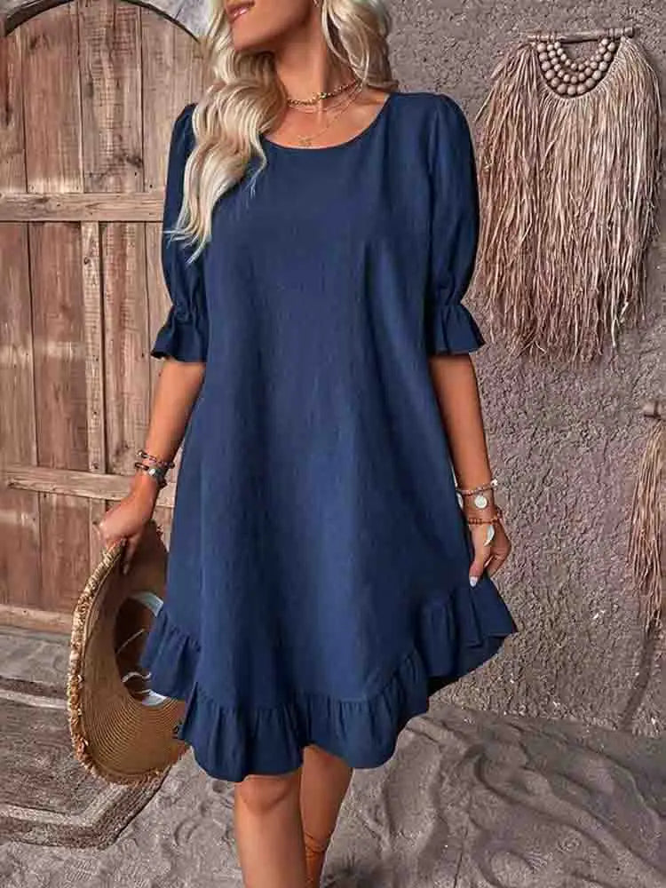 Stylish Mini Dress for Women with Elbow Sleeve