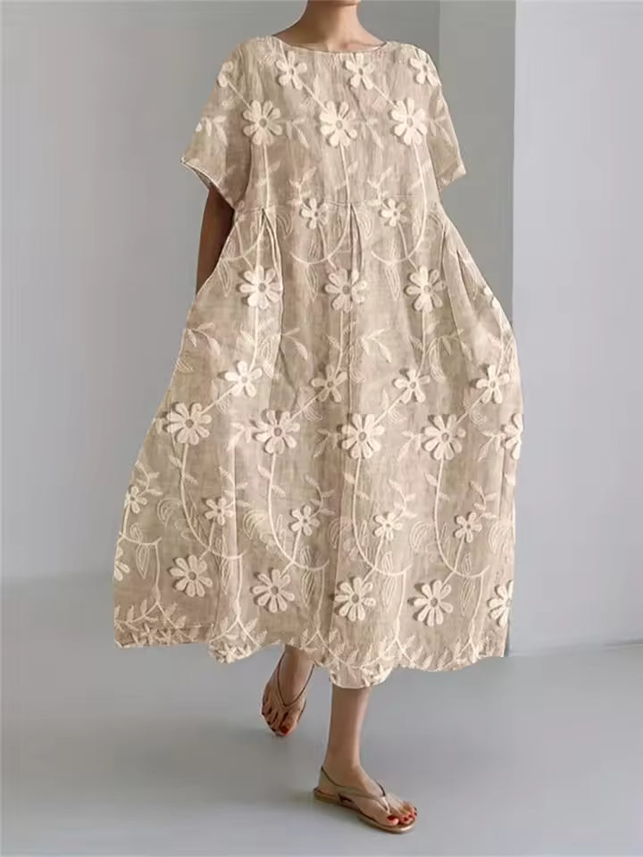 Elegant Dress for Women with Round Neck