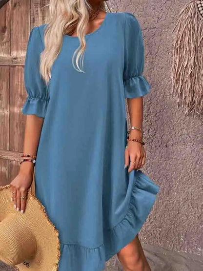 Stylish Mini Dress for Women with Elbow Sleeve