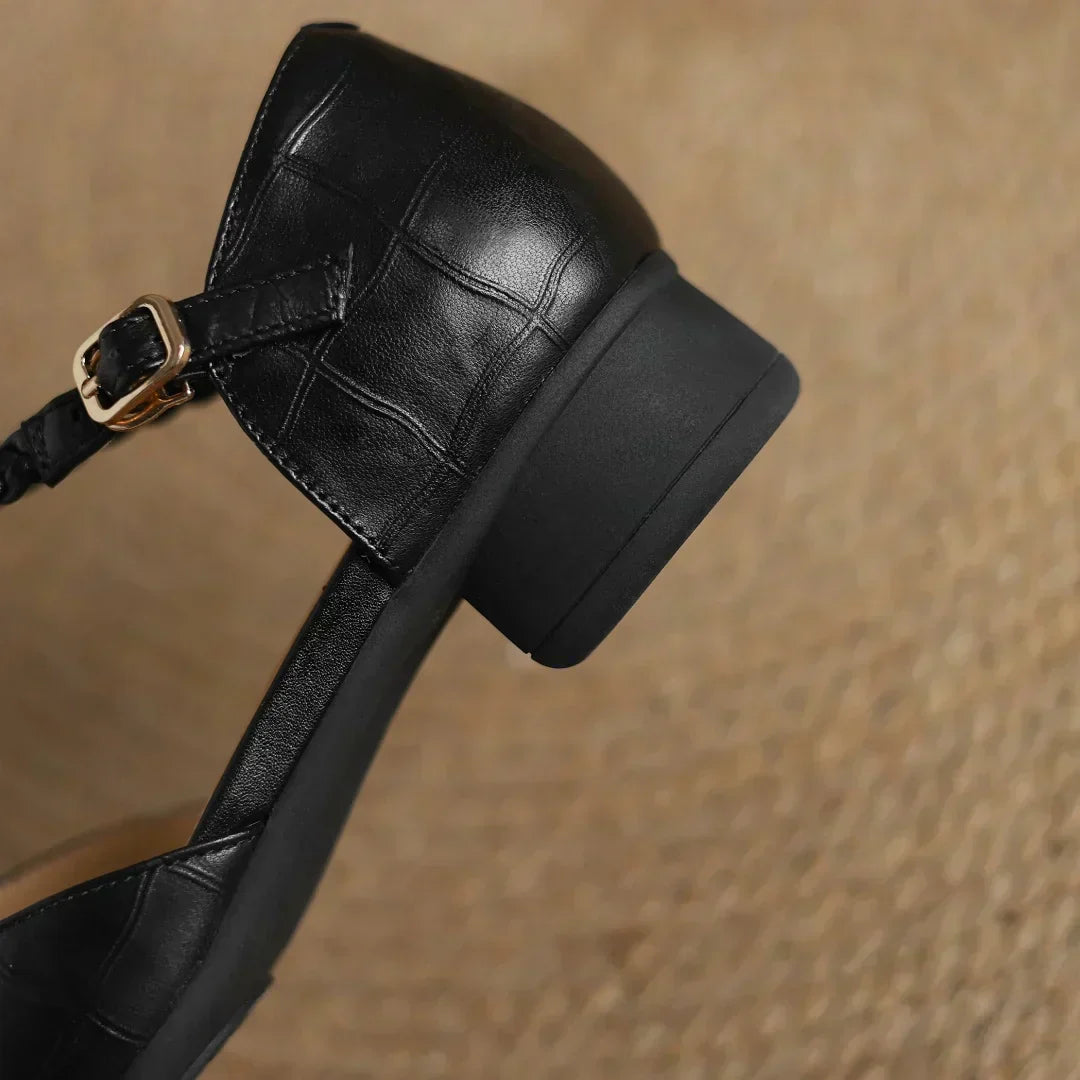 Comfortable Shoes for Women with Buckle T Strap Style