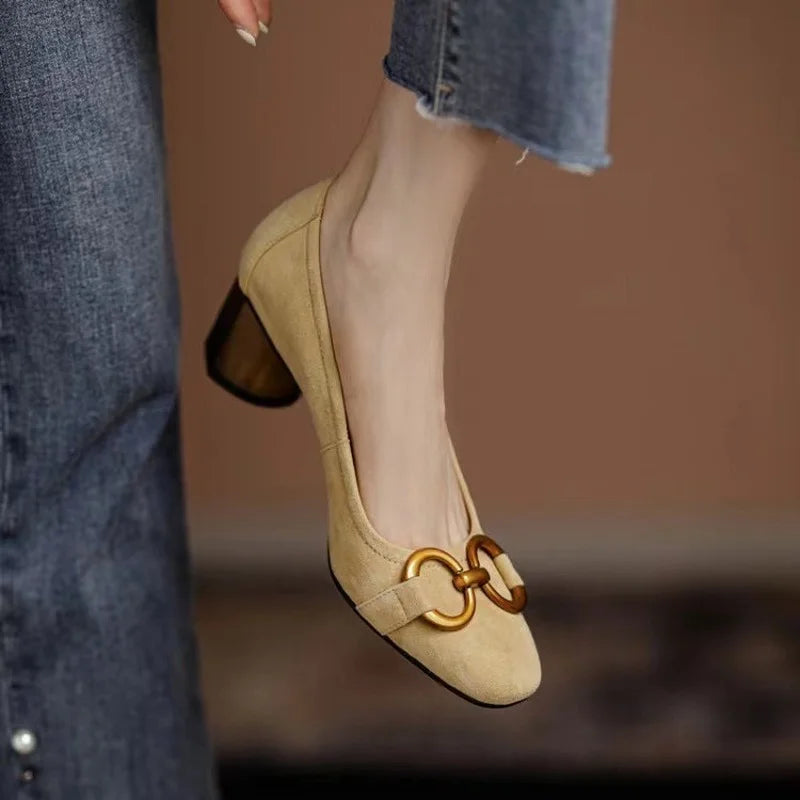 Stylish Heels for Women with Buckle Orthopedic Cushioned Style