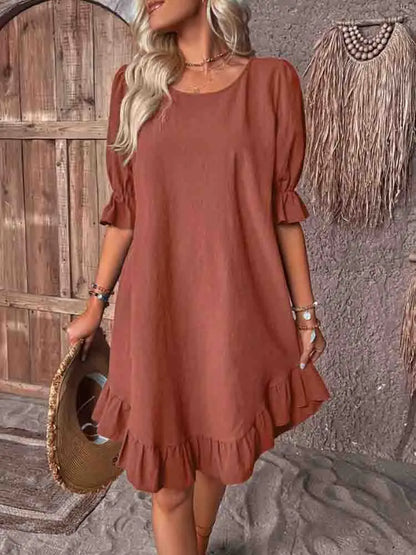 Stylish Mini Dress for Women with Elbow Sleeve