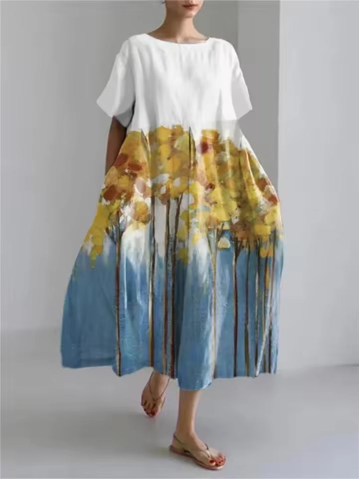 Elegant Dress for Women with Round Neck