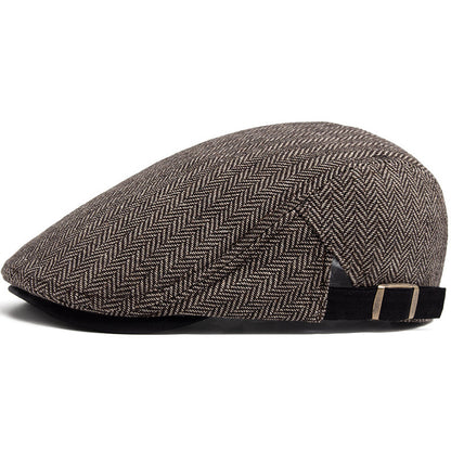 Stylish Cap for Men with Vintage Herringbone Design