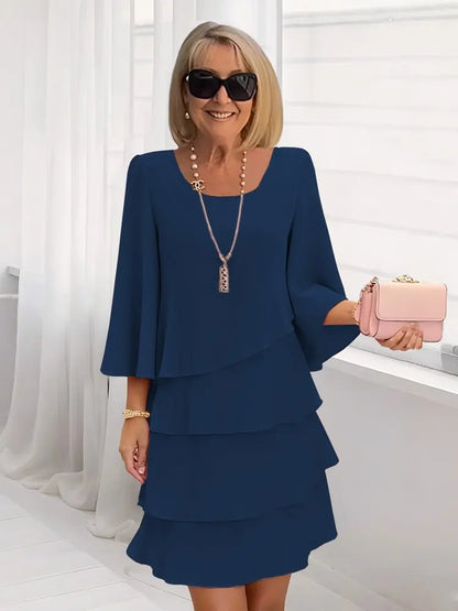 Stylish Mini Dress for Women with Round Neck