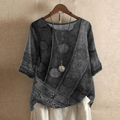 Stylish Floral Blouse for Women with Retro Casual Vintage Style