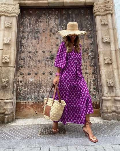 Stylish Maxi Dress for Women with V Neck