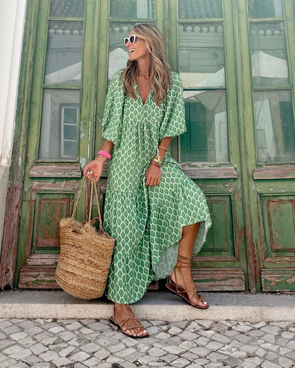 Stylish Maxi Dress for Women with V Neck