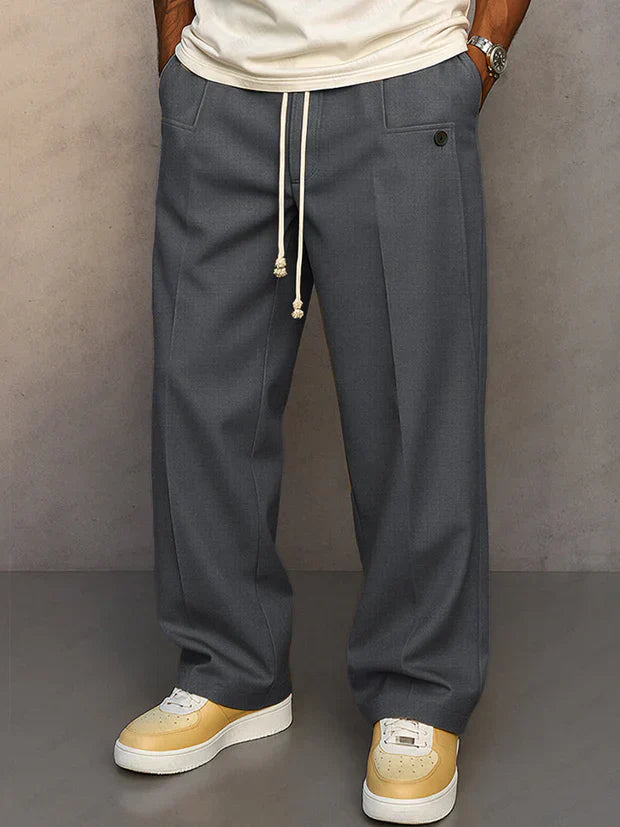 Classic Jeans for Men with Relaxed Fit Drawstring