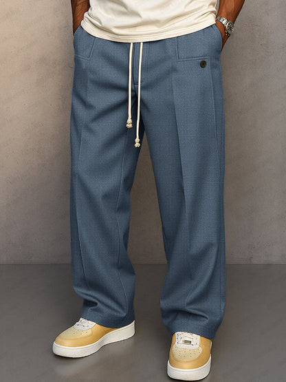 Classic Pants for Men with Drawstring Casual Style