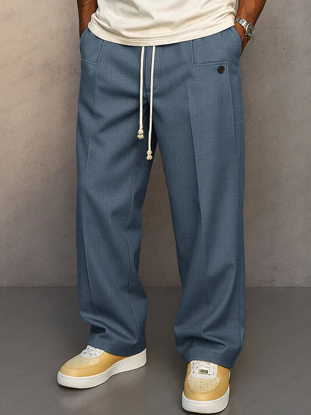 Classic Jeans for Men with Relaxed Fit Drawstring