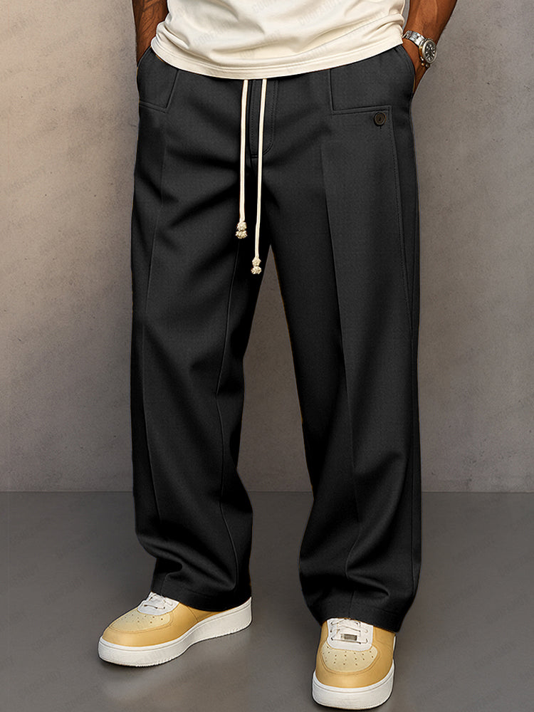 Classic Pants for Men with Drawstring Casual Style
