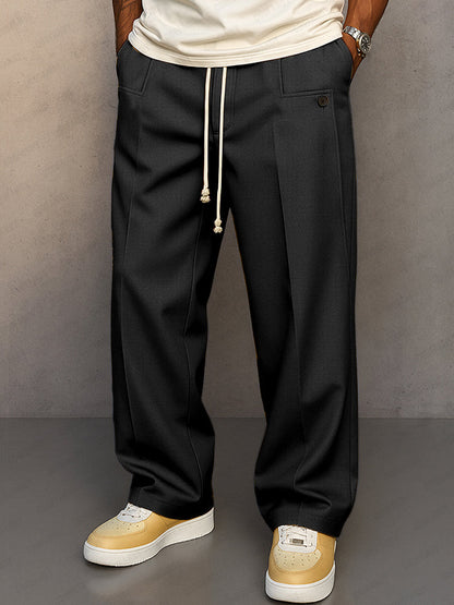 Classic Pants for Men with Drawstring Casual Style