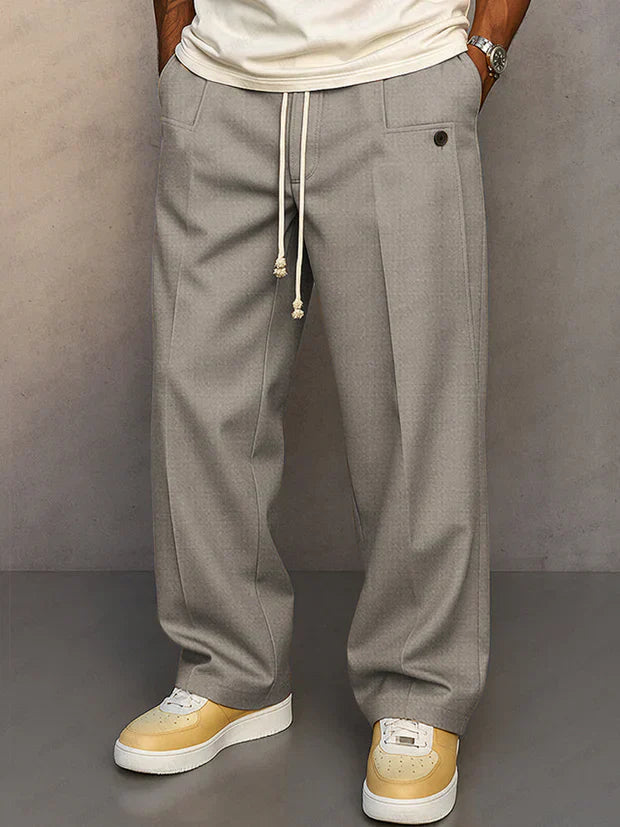 Classic Jeans for Men with Relaxed Fit Drawstring