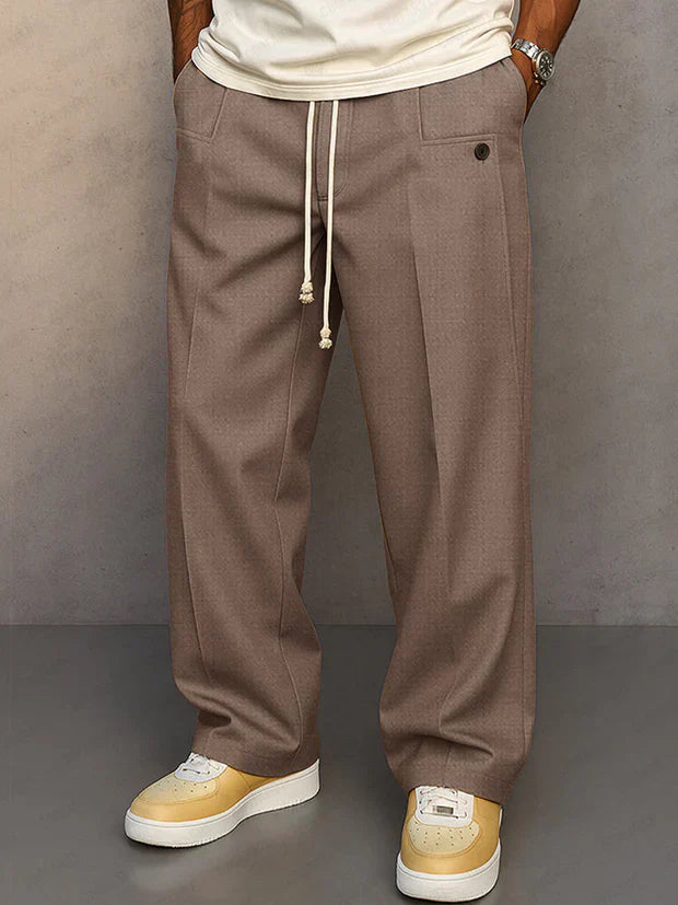Classic Jeans for Men with Relaxed Fit Drawstring