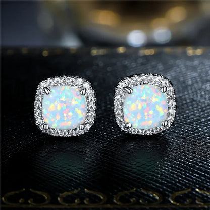 Elegant Earrings for Women with White Fire Design