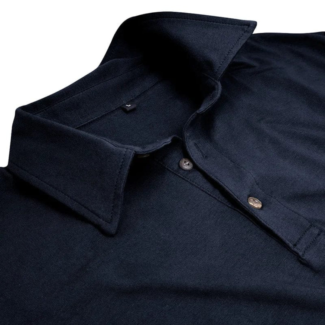 Effortless Polo Shirt for Men with Collared Long Sleeve