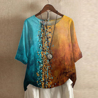 Stylish Floral Blouse for Women with Retro Casual Vintage Style